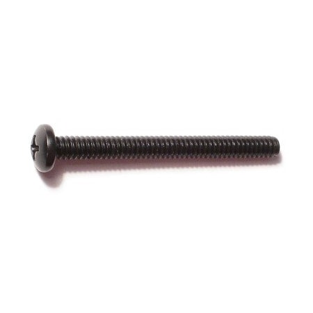 Midwest Fastener #10-24 x 2 in Phillips Pan Machine Screw, Black Oxide Steel, 12 PK 33167